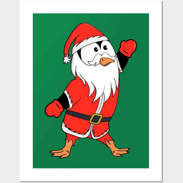 Santa Claus Penguin Ready for Christmas Wall Art by DiegoCarvalho